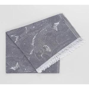 Rosa Bianca Gri Japon Balığı Jakarlı Pamuk Peştemal