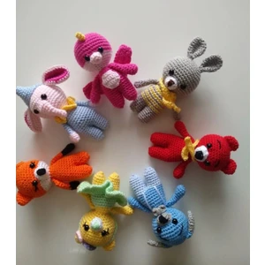 Oyuncak Park Miniş Maskot Hayvanlar Takımı Amigurumi Oyuncak