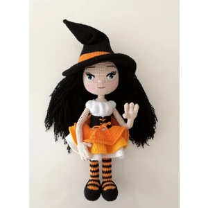 Oyuncak Park Sevimli Cadı Bebek Amigurumi Organik Oyuncak