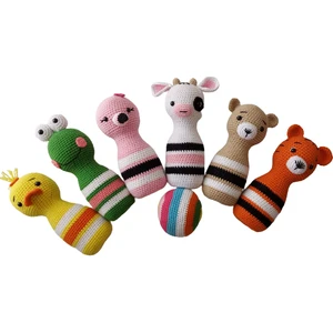 Oyuncak Park Neşeli Hayvanlar Bowling Takımı Amigurumi Organik Oyuncak