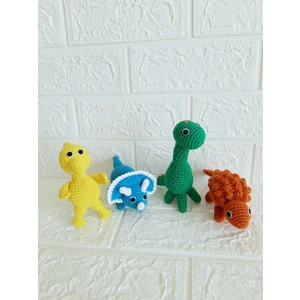 Oyuncak Park Neşeli Dinozorlar Takımı Amigurumi Organik Oyuncak
