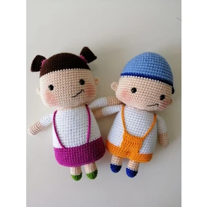 Oyuncak Park Afacan Ikizler Ege ile Ece Amigurumi Organik Oyuncak