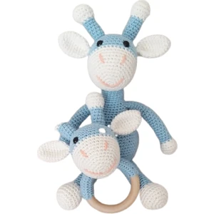 Oyuncak Park Sevimli Zürafa ve Çıngırak Amigurumi Organik Takım
