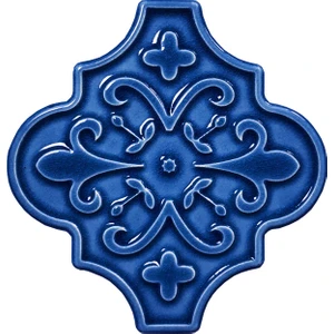 Armada Çini 12x12 Ottoman Çiçekli Arabesk Kobalt Çini