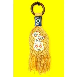 Boncuğu Kedi Figürlü Dekoratif  Bahçe Duvar Balkon Süsü 28 cm