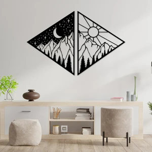 En Özeli 46X30 cm Minimal Gece ve Gündüz Duvar Tablosu