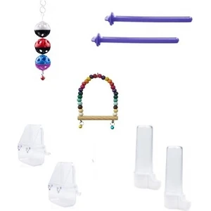 By Çağrı Muhabbet Kuş Kafes Ihtiyaç Seti(Suluk Yemlik Tünek Oyuncak)