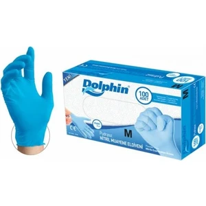 Dolphin Mavi Pudrasız Nitril  Eldiven 100 Lü Paket