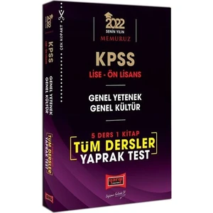 Yargı Yayınevi KPSS 2022 Lise Ön Lisans Genel Yetenek - Genel Kültür  5 Ders 1 Kitap Tüm Dersler Yaprak Test