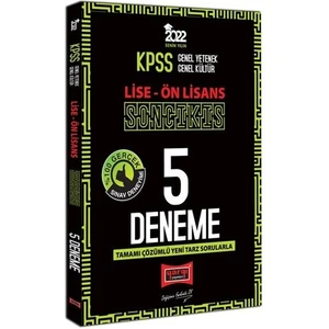 Yargı Yayınevi KPSS 2022 Genel Yetenek - Genel Kültür  Lise Ön Lisans Son Çıkış Tamamı Çözümlü 5 Deneme