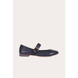 Bueno Shoes Bueno Siyah Deri Kadın Düz Babet