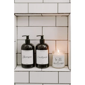Lyn Home & Decor 2'li Amber Banyo Için Etiketli Şişe 250 ml