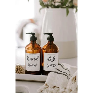 Lyn Home & Decor 2'li Amber Mutfak Için Etiketli Şişe 250 ml