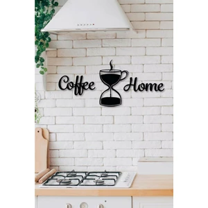 Güneş Lazer Dekoratif Siyah Coffee Time (Kahve Zamanı) Yazısı Mutfak Süsü