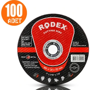 Rodex Spiral Taşlama Inox Metal Kesici Taş Diski 180X1.6 mm (100 Adet)