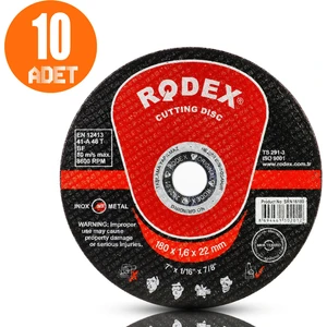 Rodex Spiral Taşlama Inox Metal Kesici Taş Diski 180X1.6 mm (10 Adet)