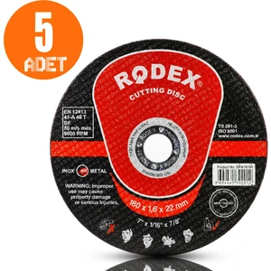 Rodex Spiral Taşlama Inox Metal Kesici Taş Diski 180X1.6 mm (5 Adet)