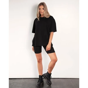 Kadın Bisiklet Yaka Oversize T-Shirt