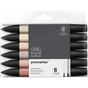 Winsor & Newton Promarker Ten Renkli Kalem Seti Profesyonel Kalite 6'lı Fildişi Mercan Yumuşak Şeftali