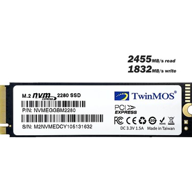Twinmos NVMefGBm2280 512GB 2455MB-1832MB M.2 PCIe NVMe SSD Fiyatı