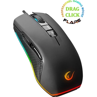 Rampage SMX-R51 FLARE Makrolu 10000 DPI RGB Ledli Profesyonel Gaming Oyuncu Mouse -