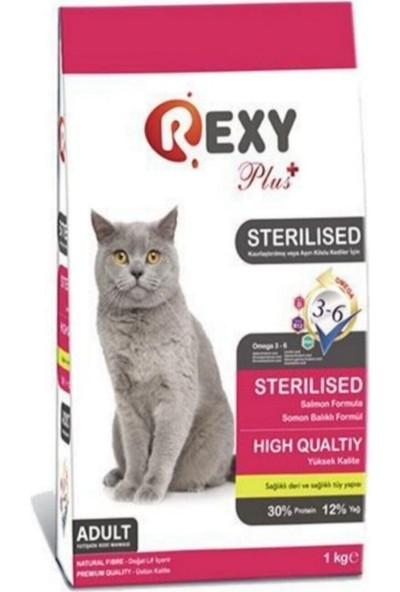 Rexy Sterilised Kısırlaştırılmış Kediler Için Kedi Maması 1 kg x 3 Adet