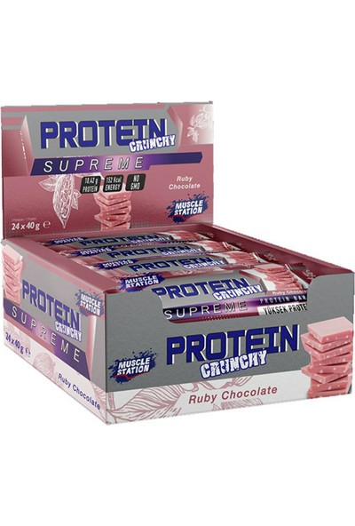 Muscle Statıon Supreme Crunchy Proteın Bar 40 gr Ruby Çikolata 24 Adet