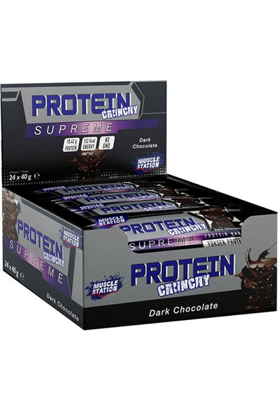 Muscle Statıon Supreme Crunchy Proteın Bar 40 gr Dark Çikolata 24 Adet