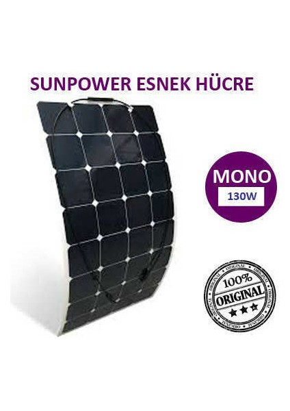 Mono Flex 130 Watt Monokristal Esnek Güneş Paneli =(5 Yıl Garanti=