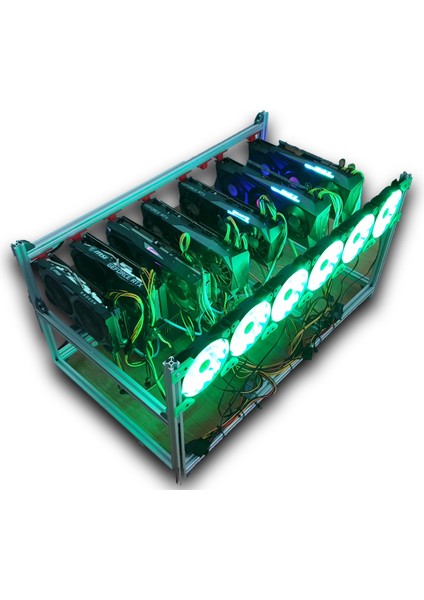 Hobi İzmir Ercrig 8'li Fanlı Mining Rig Kasası Alüminyum Sigma Profil