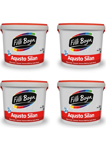 Aqusto Silan Silikonlu Dış Cephe Boyası 15 Litre ( 4 Adet )