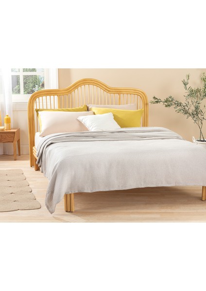 Shaped Ipliği Boyalı Çift Kişilik Pike 200 x 220 cm Cappucino