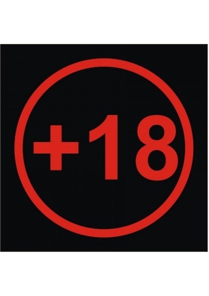 +18 Kırmızı Sticker Çap 6 Ccm