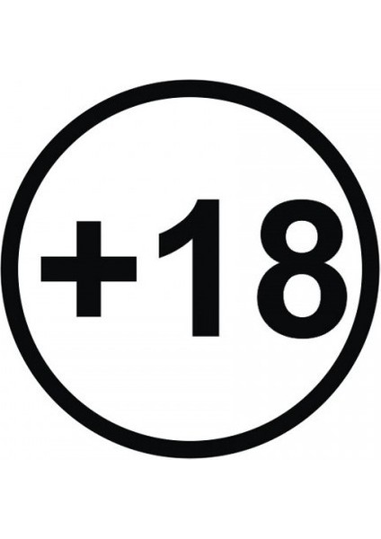 +18 Sticker Siyah Çap 6 cm