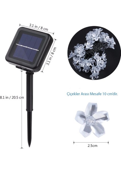 Techno Smart 50 Ledli 8 Modlu Solar Çiçekli Rgb Bayçe Aydınlatma Dekorasyon Güneş Enerjili fırsatları