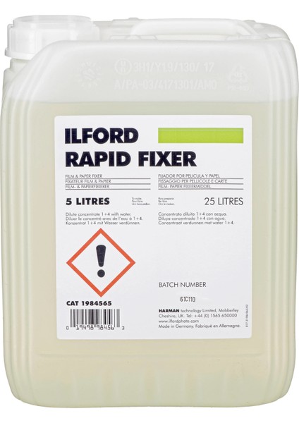 Rapid Fixer Siyah Beyaz Film Kart Sabitleme Banyosu 5 Lt