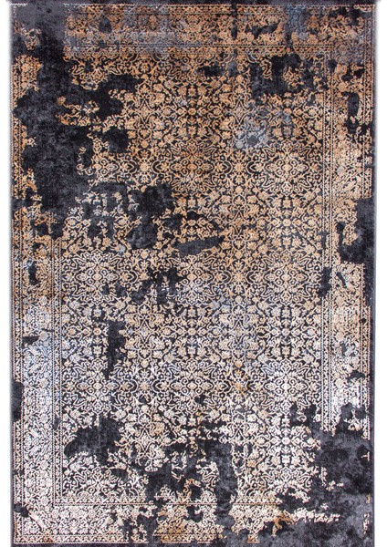 Halı Elit E1837 Antrasit / Bakır 80X150 cm Modern Dokuma Halı