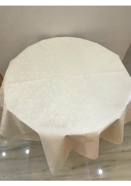 Yüksel Halime Fruşat Muşamba Masa Örtüsü Astarlı Yuvarlak 180 cm Çap Pvc