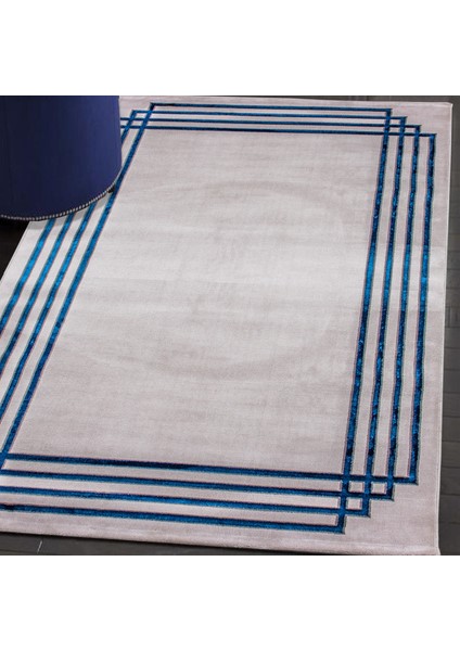 Halı Elit G6732 Bej / Mavi 80X300 cm Modern Dokuma Halı
