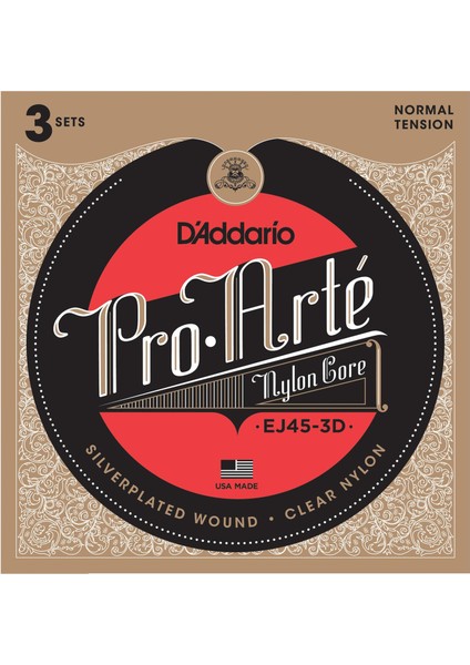 EJ45-3D Pro-Arte Normal Tension Klasik Gitar Teli (3 Se