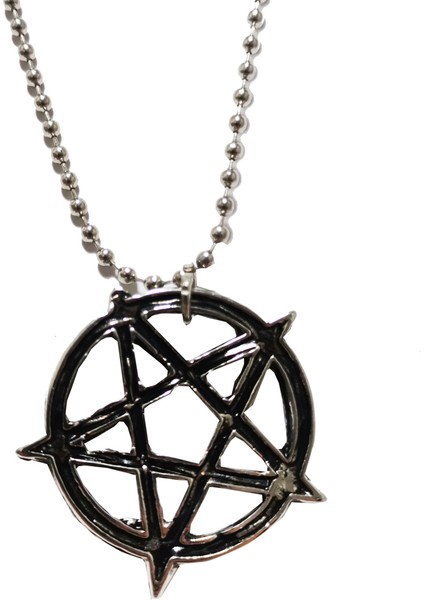 Pentagram Yıldızı Gümüş Kaplama Zincir Kolye