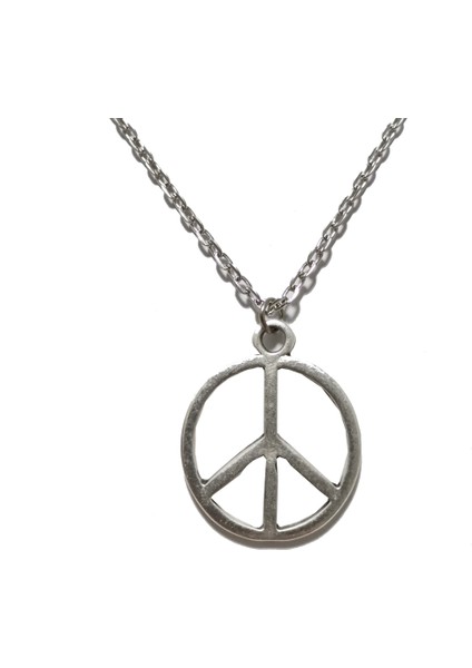 Peace Gümüş Kaplama Zincir Kolye