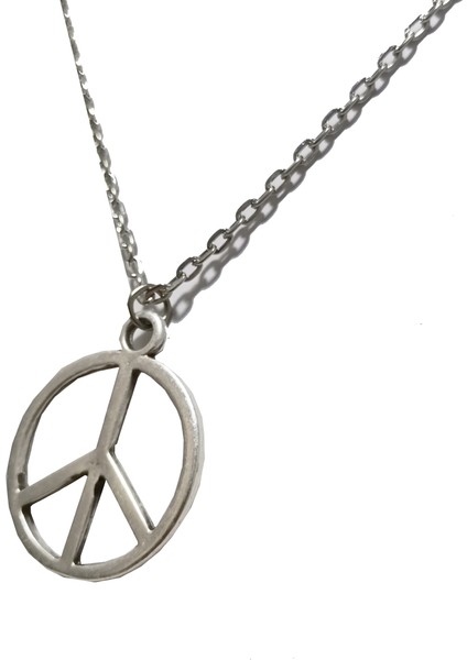Peace Gümüş Kaplama Zincir Kolye fiyatları