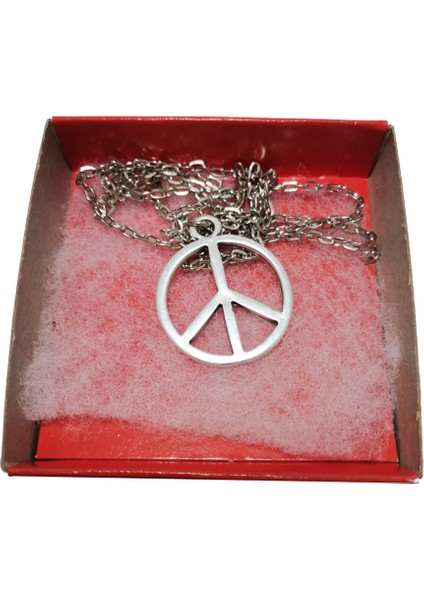 Peace Gümüş Kaplama Zincir Kolye modelleri