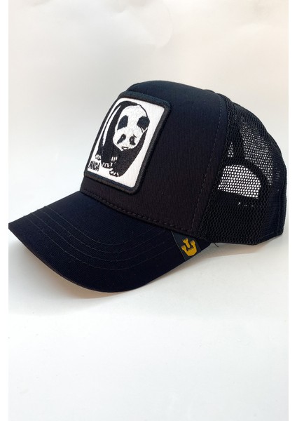 Panda Model Hayvan Figürlü Siyah Şapka