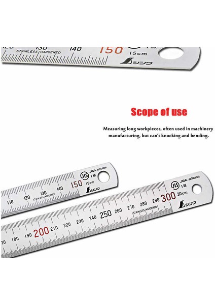 Shınwa Paslanmaz Çelik Cetvel 60 cm Dar Tip