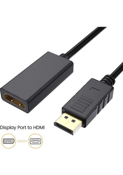 Display To HDMI Çevirici Kablo Displayport Dan Dişi HDMI Kablo 2m