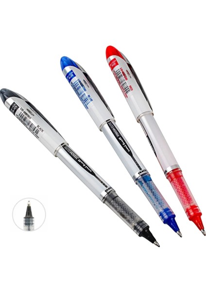 UB-200 Vision Elite Roller Kalem 0.8 mm 3'lü Set Mavi Siyah Kırmızı