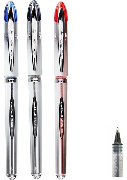 UB-200 Vision Elite Roller Kalem 0.8 mm 3'lü Set Mavi Siyah Kırmızı fiyatları