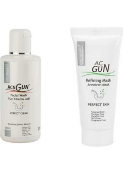 Acgun Yüz Yıkama Jeli 200 ml + Dermoskin Acgun Arındırıcı Mask 30 ml